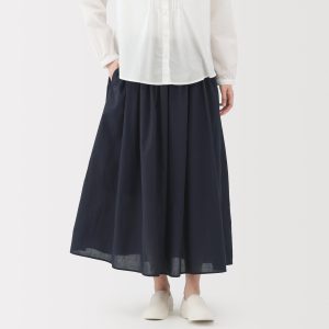 Cotton Voile Gathered Skirt