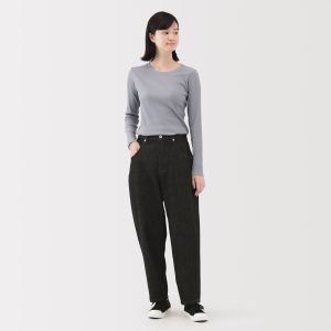 Kapok Blend Denim Barrel Pants