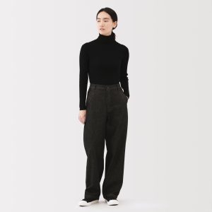 Kapok Blend Denim Wide Tapered Pants