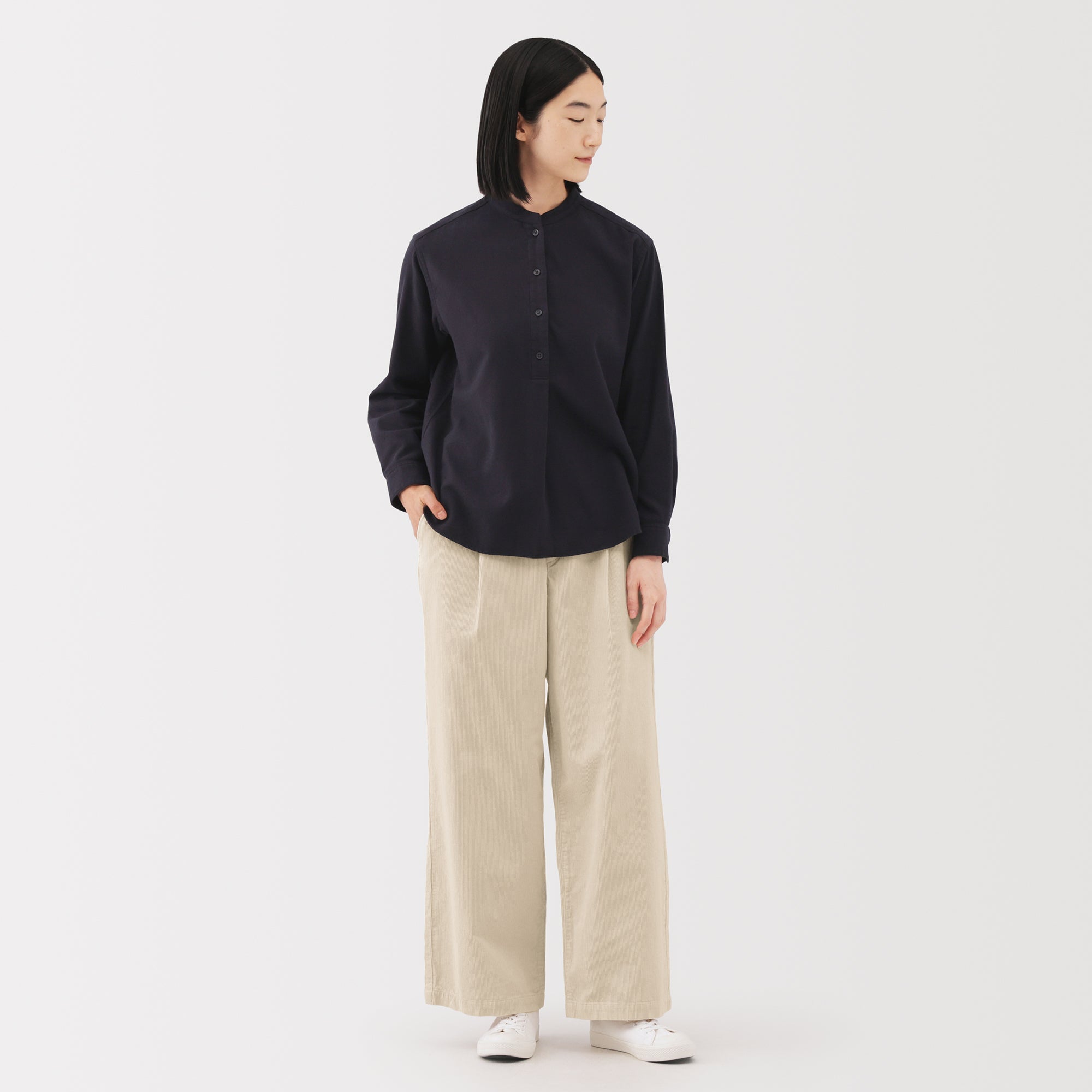 Kapok Blend Corduroy Wide Pants - Image 13