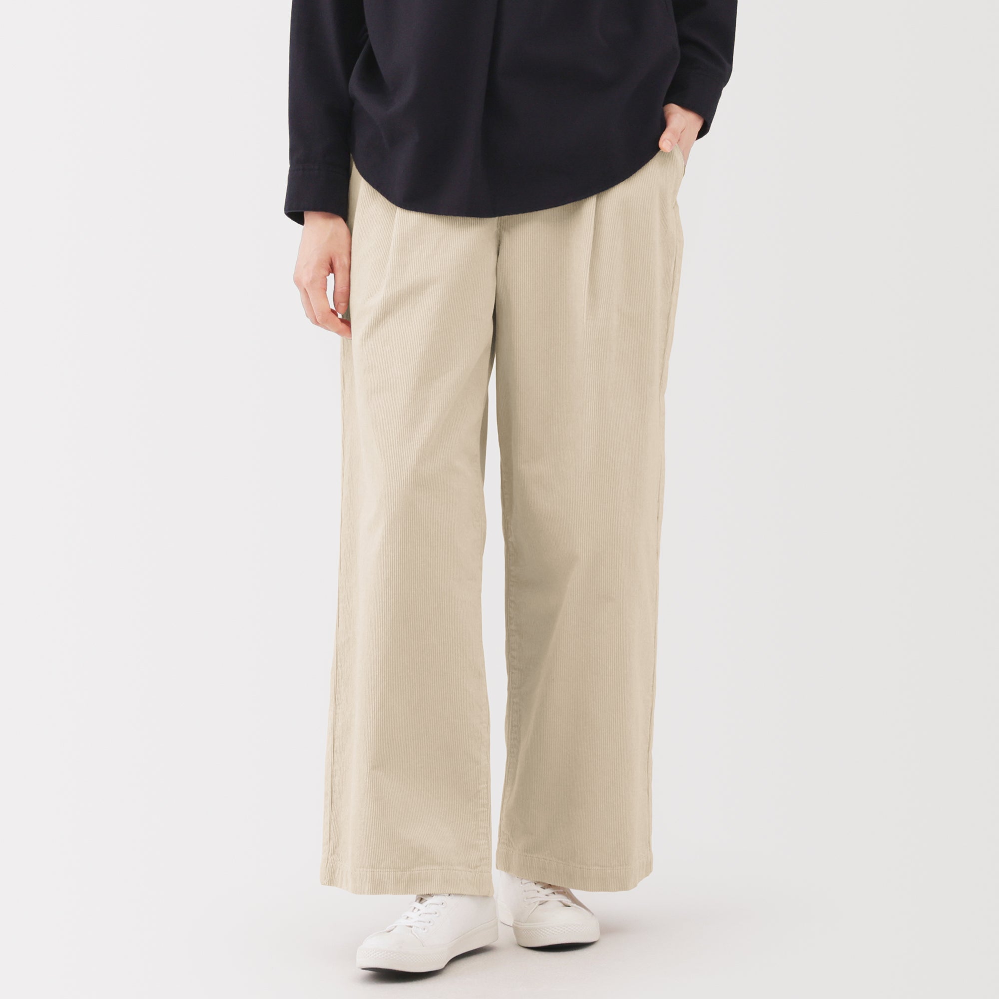 Kapok Blend Corduroy Wide Pants - Image 12