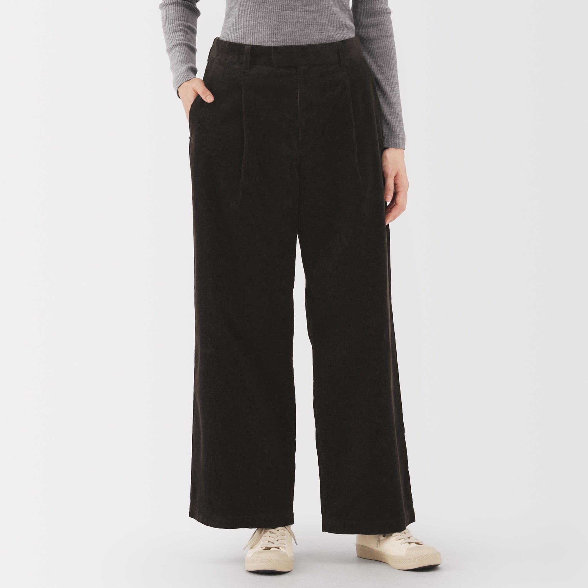 Kapok Blend Corduroy Wide Pants - Image 3