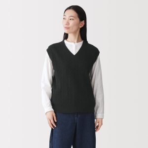 Cotton Blend Cable Vest