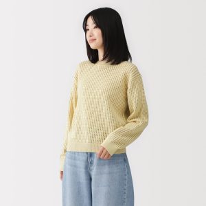 Cotton Blend Mesh Sweater
