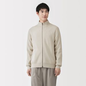 Cotton Blend Full-Zip Cardigan