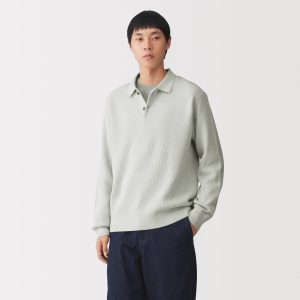 Cotton Blend Polo Sweater