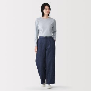 Hemp Blend Denim Straight Pants