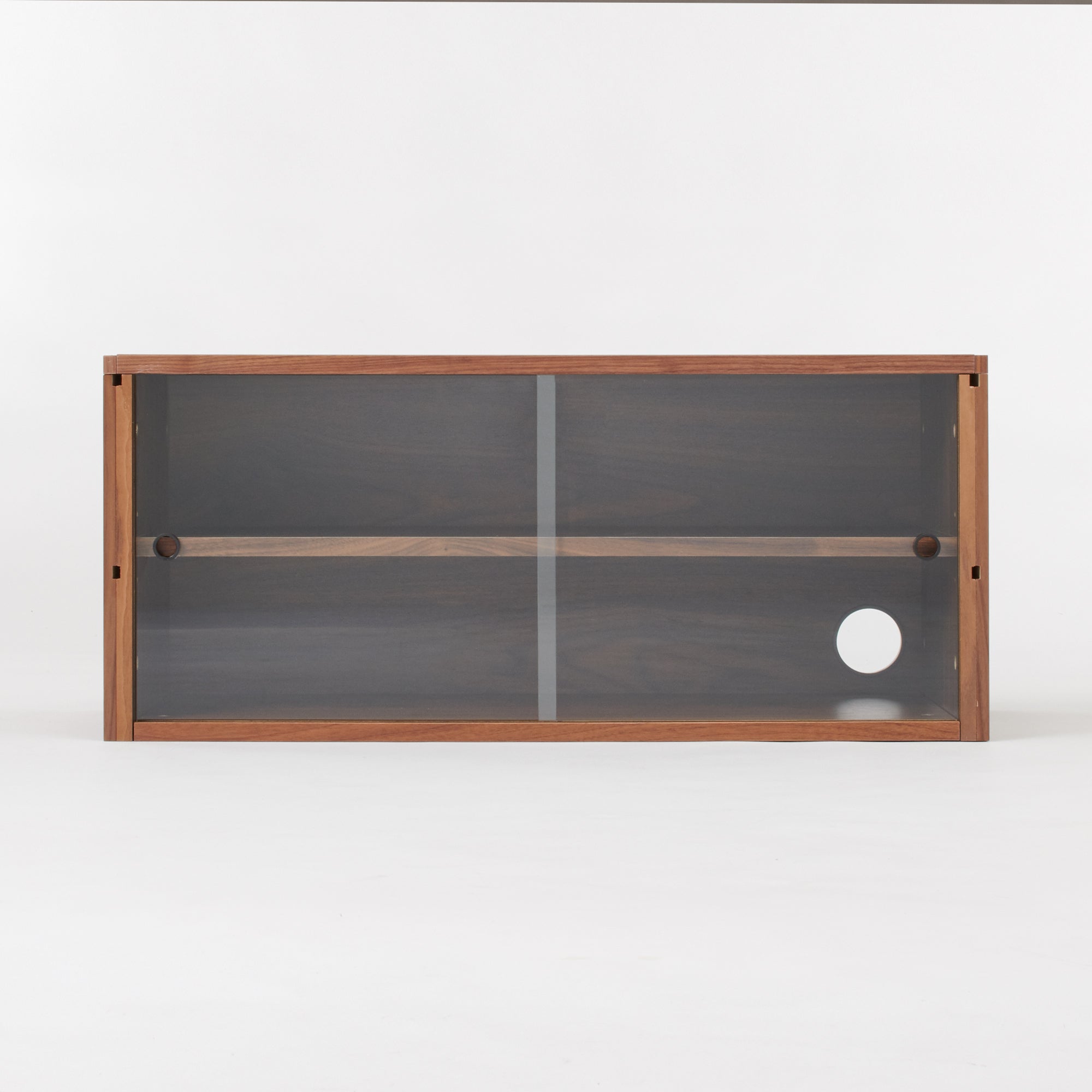 SUS Shelving Unit Box with Glass Door - Walnut - Image 3