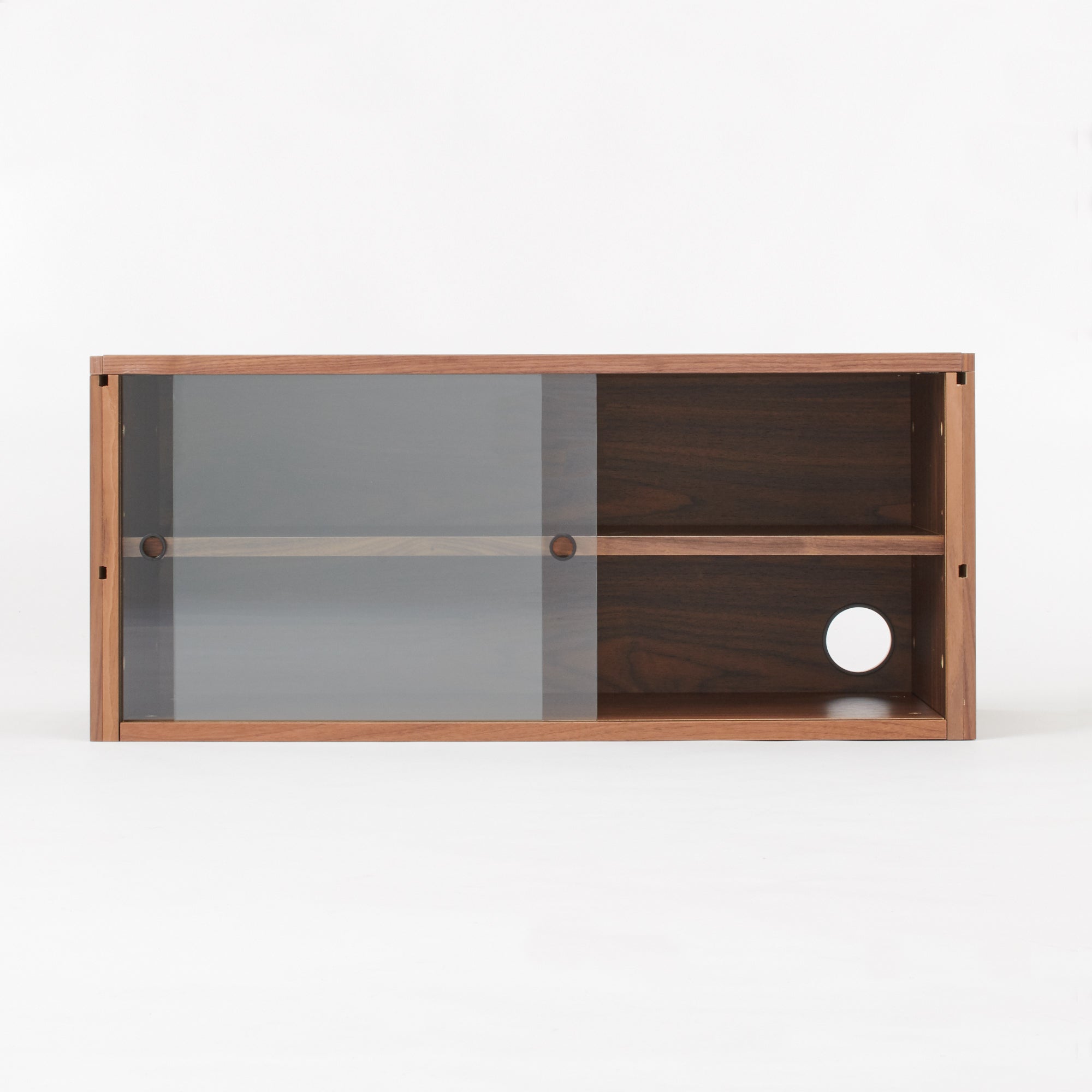 SUS Shelving Unit Box with Glass Door - Walnut - Image 8