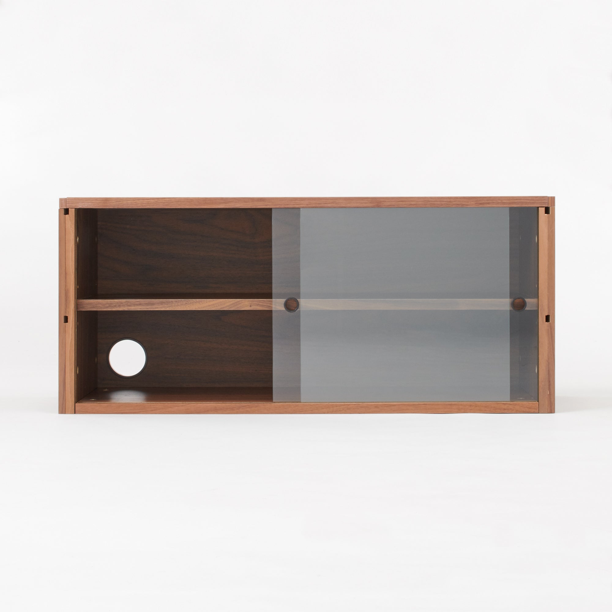 SUS Shelving Unit Box with Glass Door - Walnut - Image 9