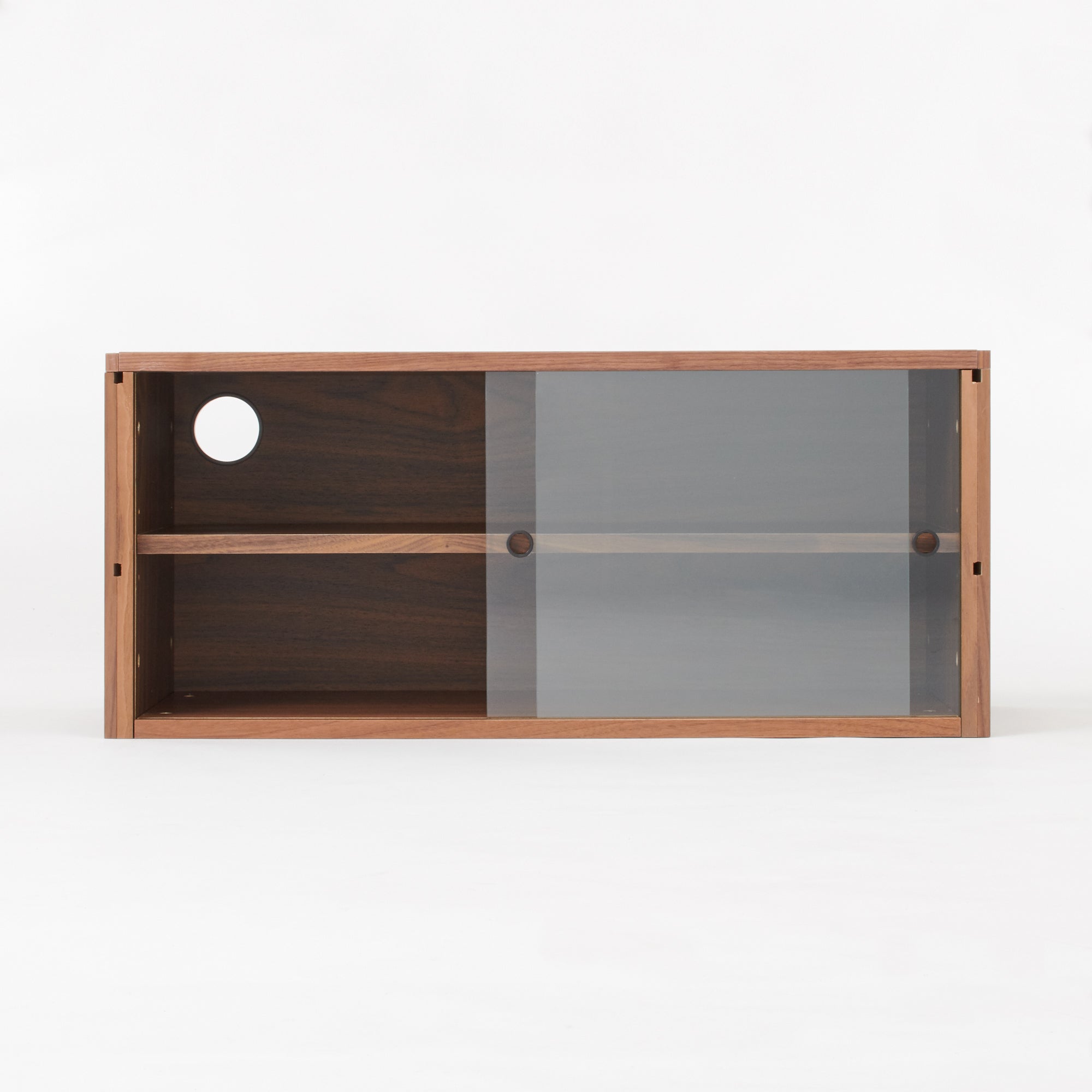 SUS Shelving Unit Box with Glass Door - Walnut - Image 10