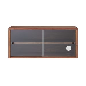 SUS Shelving Unit Box with Glass Door - Walnut