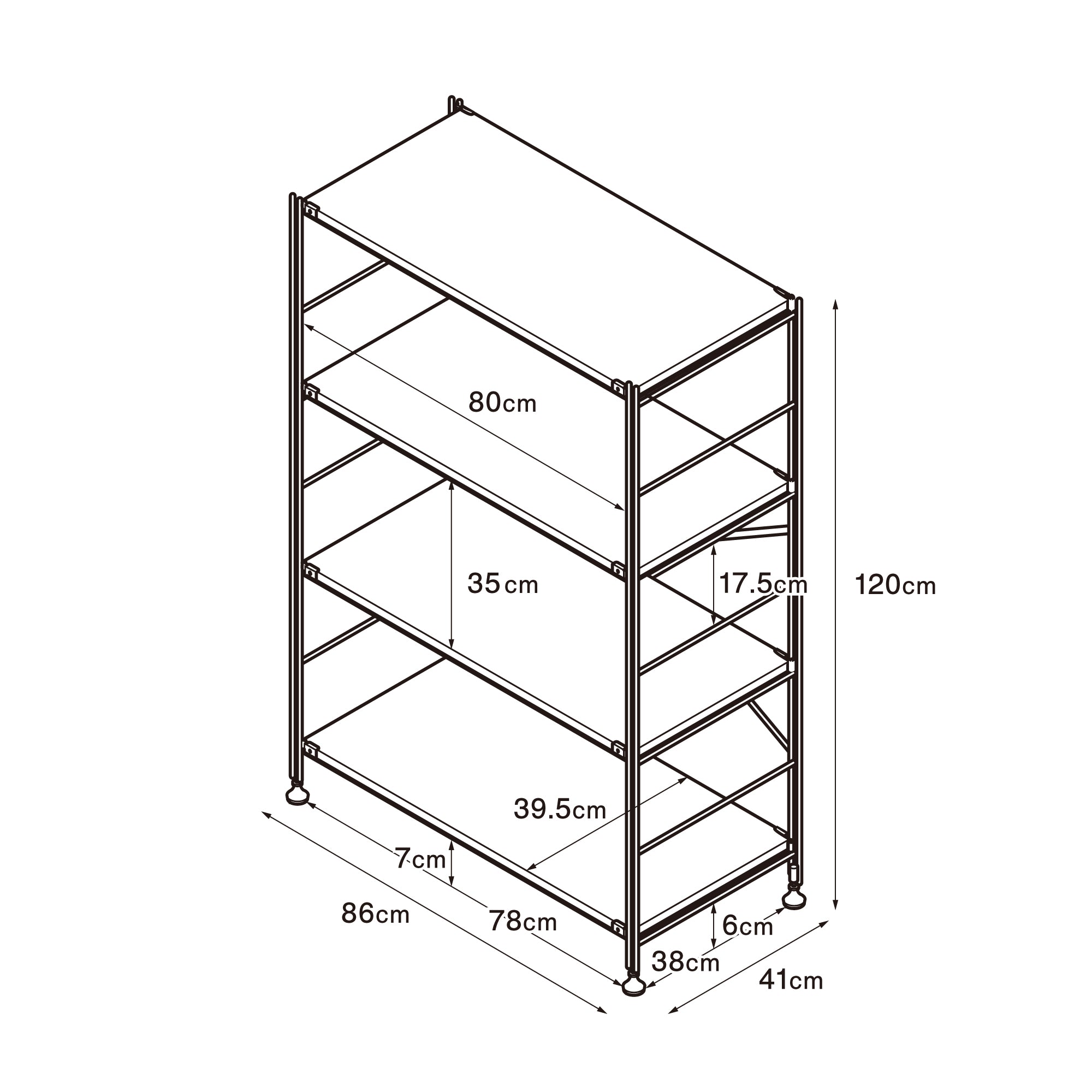 SUS Shelving Unit - Stainless Steel - Wide - Medium - Image 3