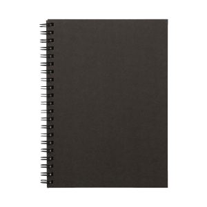 B6 Recycled Paper Double Ring Blank Notebook - Dark Gray