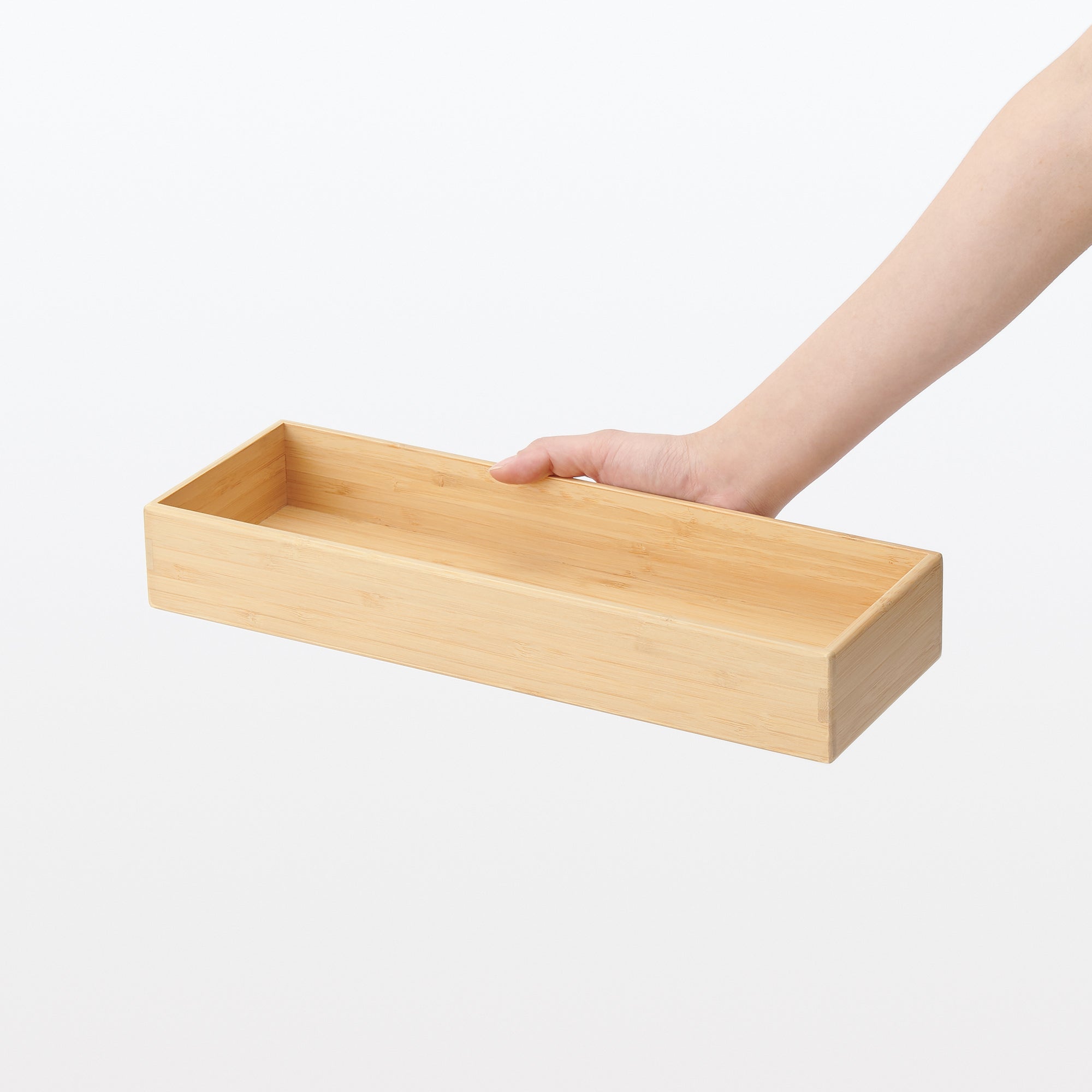 Stackable Bamboo Organizer Box - Large (W4.5 x D13.4 x H2.2) - Image 2