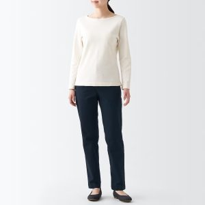Women's 4-Way Stretch Chino Slim Tapered Pants (L 32inch / 82cm)