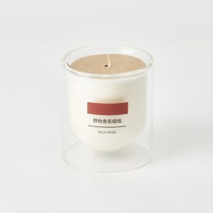 Scented Double Wall Glass Candle - Wild Rose