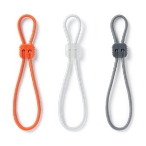 Rubber Tie-Down Strap 3 Pack - Orange. Light Gray. Dark Gray