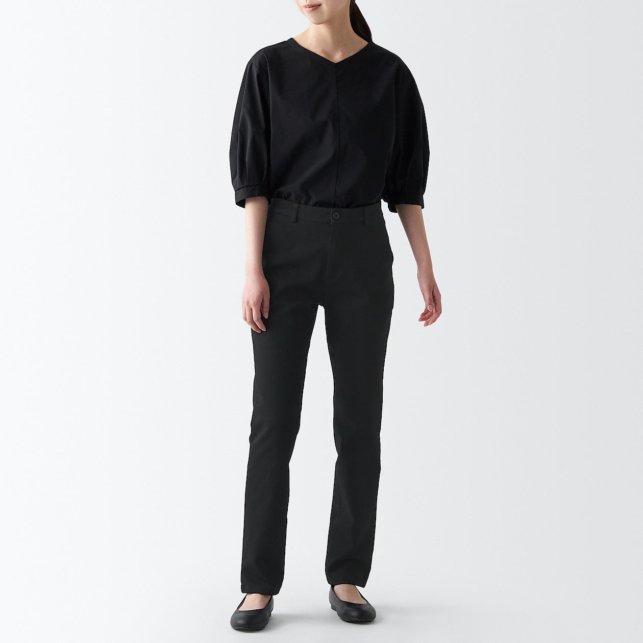 Women's 4-Way Stretch Chino Slim Tapered Pants (L 32inch / 80cm) - Image 4