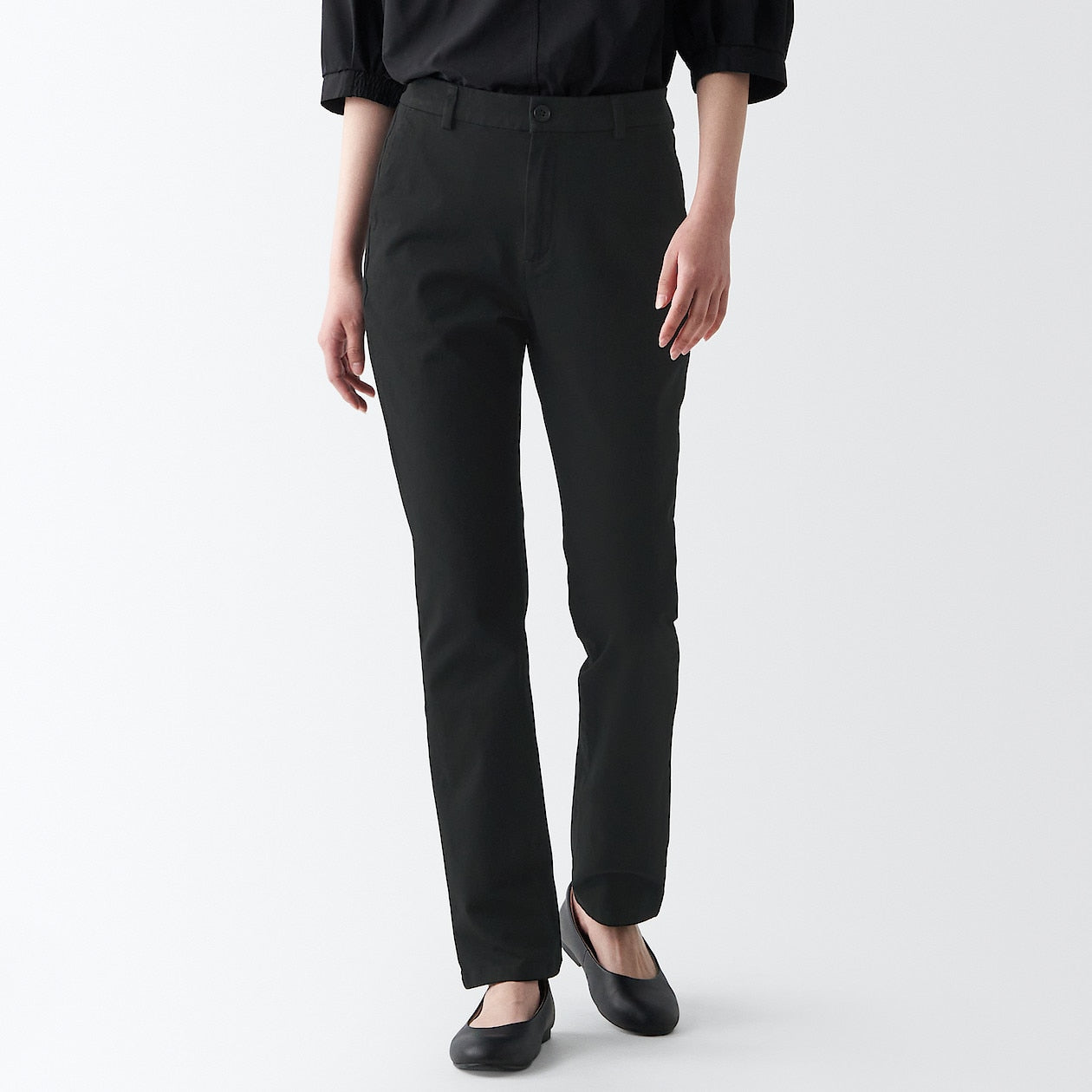 Women's 4-Way Stretch Chino Slim Tapered Pants (L 32inch / 80cm)