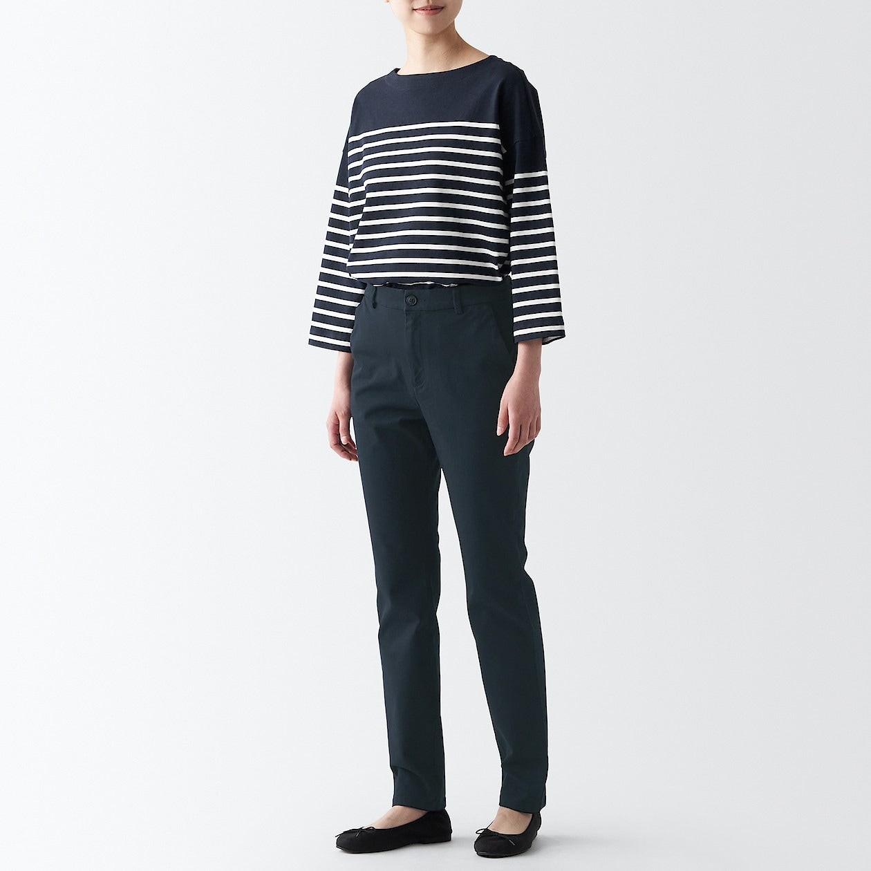 Women's 4-Way Stretch Chino Slim Tapered Pants (L 32inch / 80cm) - Image 34