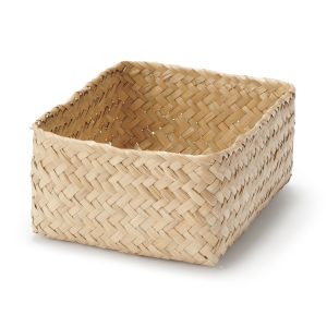 Seagrass Organizer Herringbone Rectangular Basket - Small (W4.9 x D5.9 x H2.8)