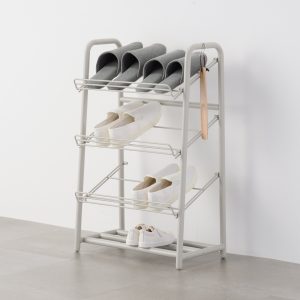 Steel Pipe Shoe Rack - Warm Gray