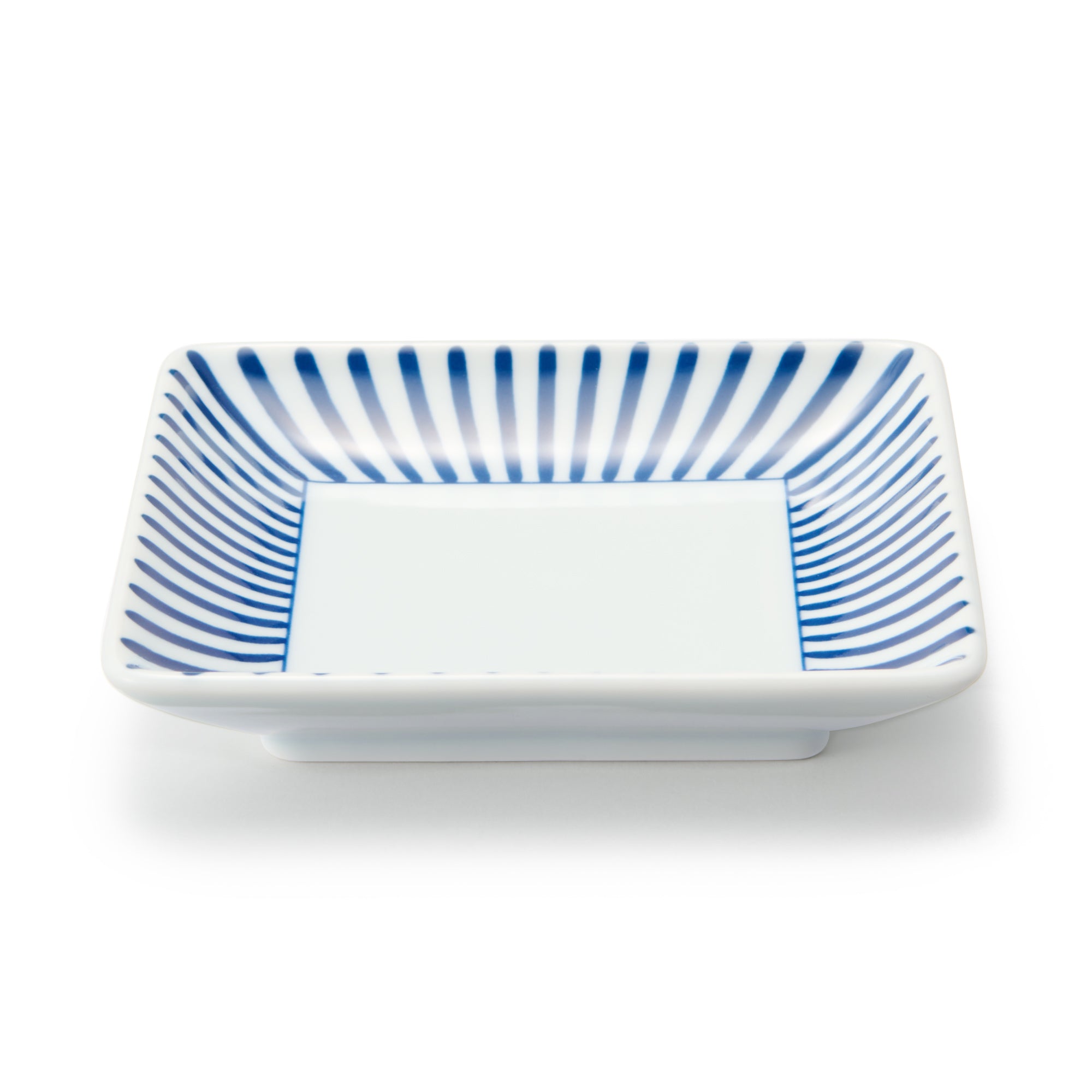 Hasami Ware Square Plate - Stripes Pattern