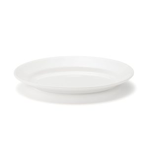 Porcelain Rimmed Oval Plate Large - White