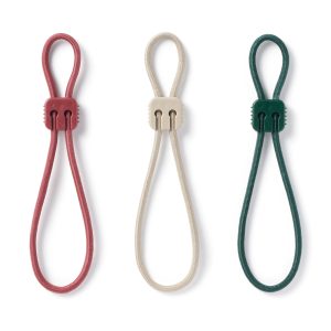Rubber Tie-Down Strap 3 Pack - Red. Beige. Green