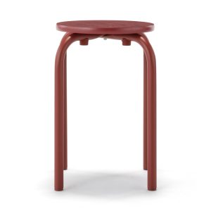 Steel Pipe Stacking Stool - Burgundy