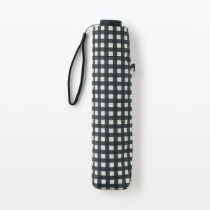 All-Weather Foldable Umbrella Black Check