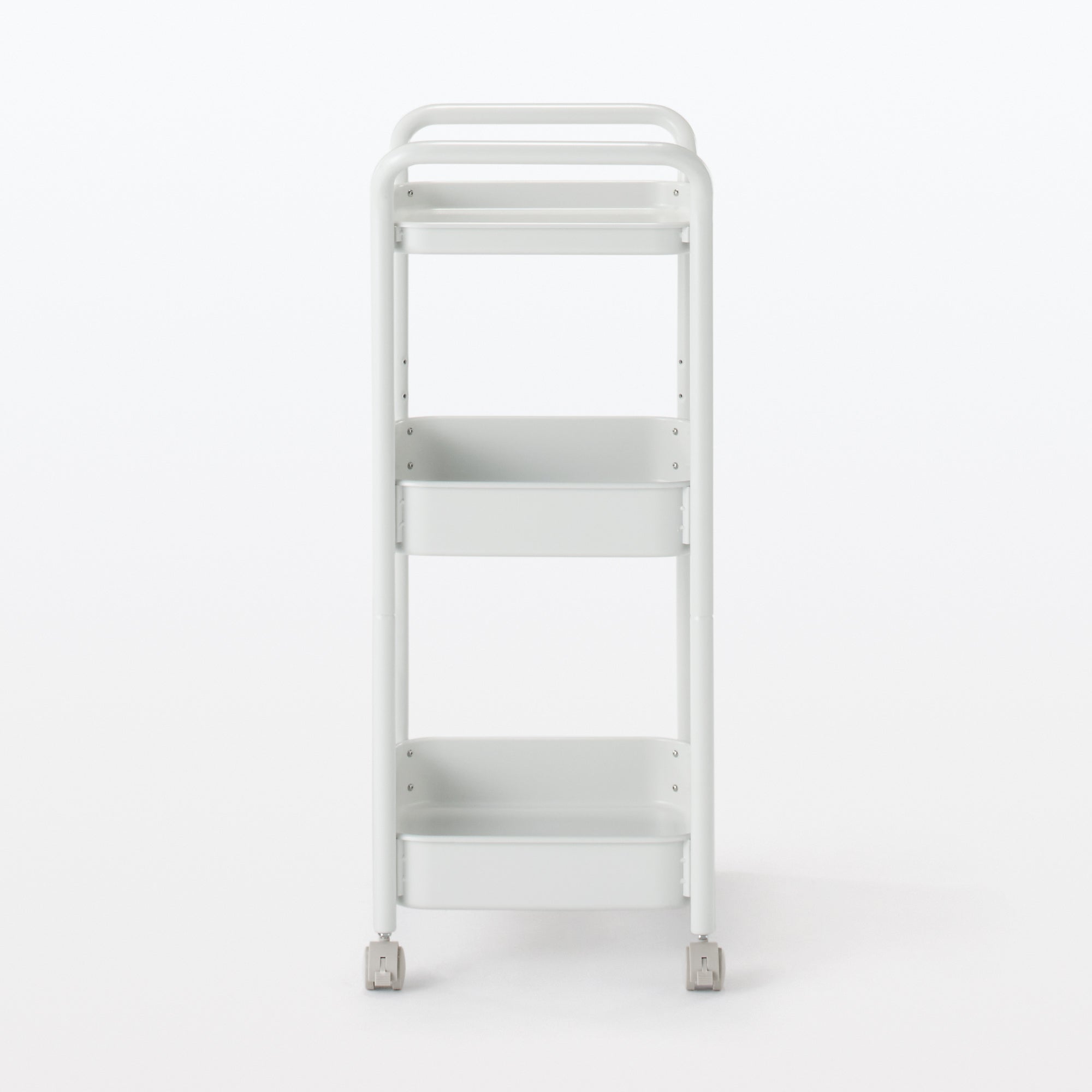 Steel Pipe Wheeled Rack Utility Cart - Light Gray - Image 2