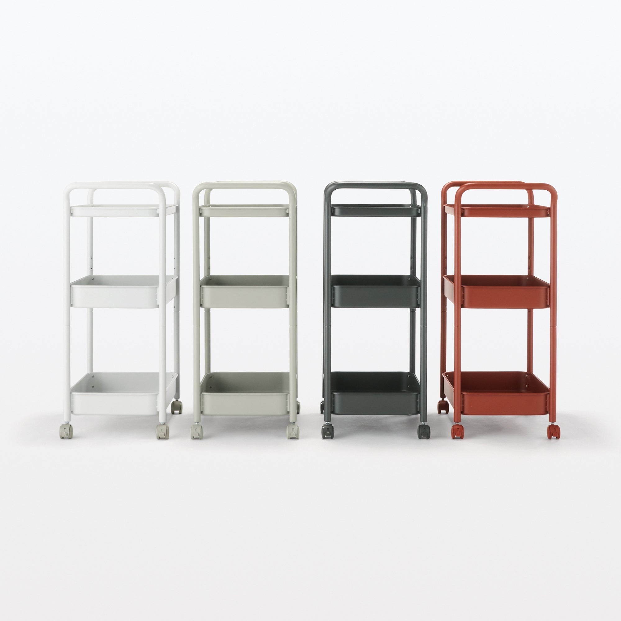 Steel Pipe Wheeled Rack Utility Cart - Light Gray - Image 8