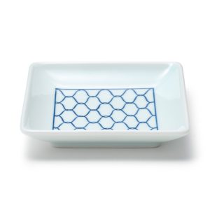 Hasami Ware Square Plate - Mesh Pattern