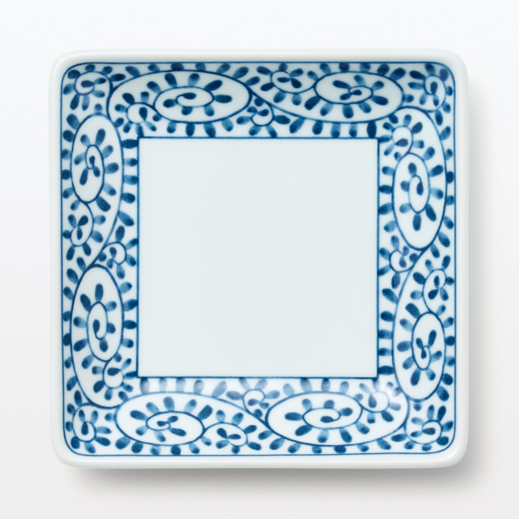 Hasami Ware Square Plate - Arabesque Pattern - Image 2