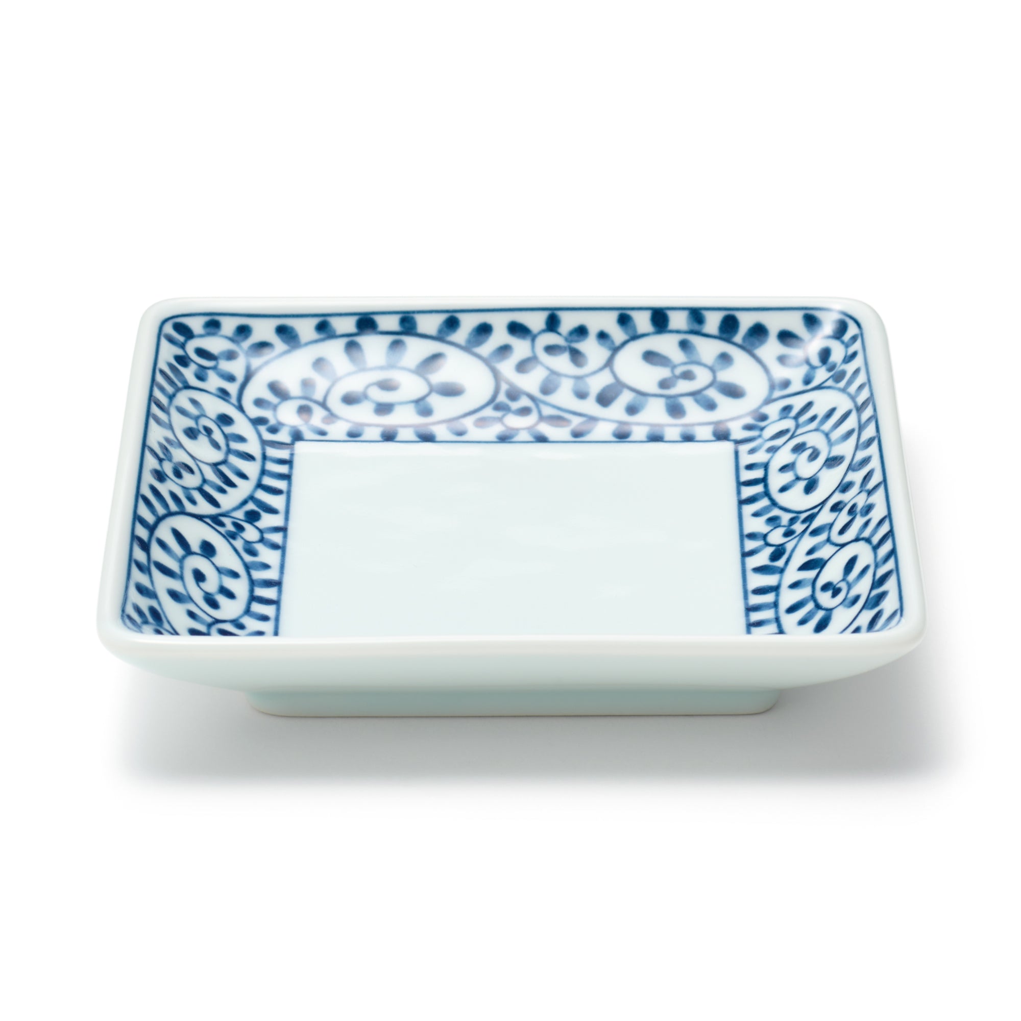 Hasami Ware Square Plate - Arabesque Pattern