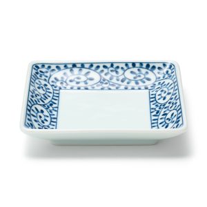 Hasami Ware Square Plate - Arabesque Pattern