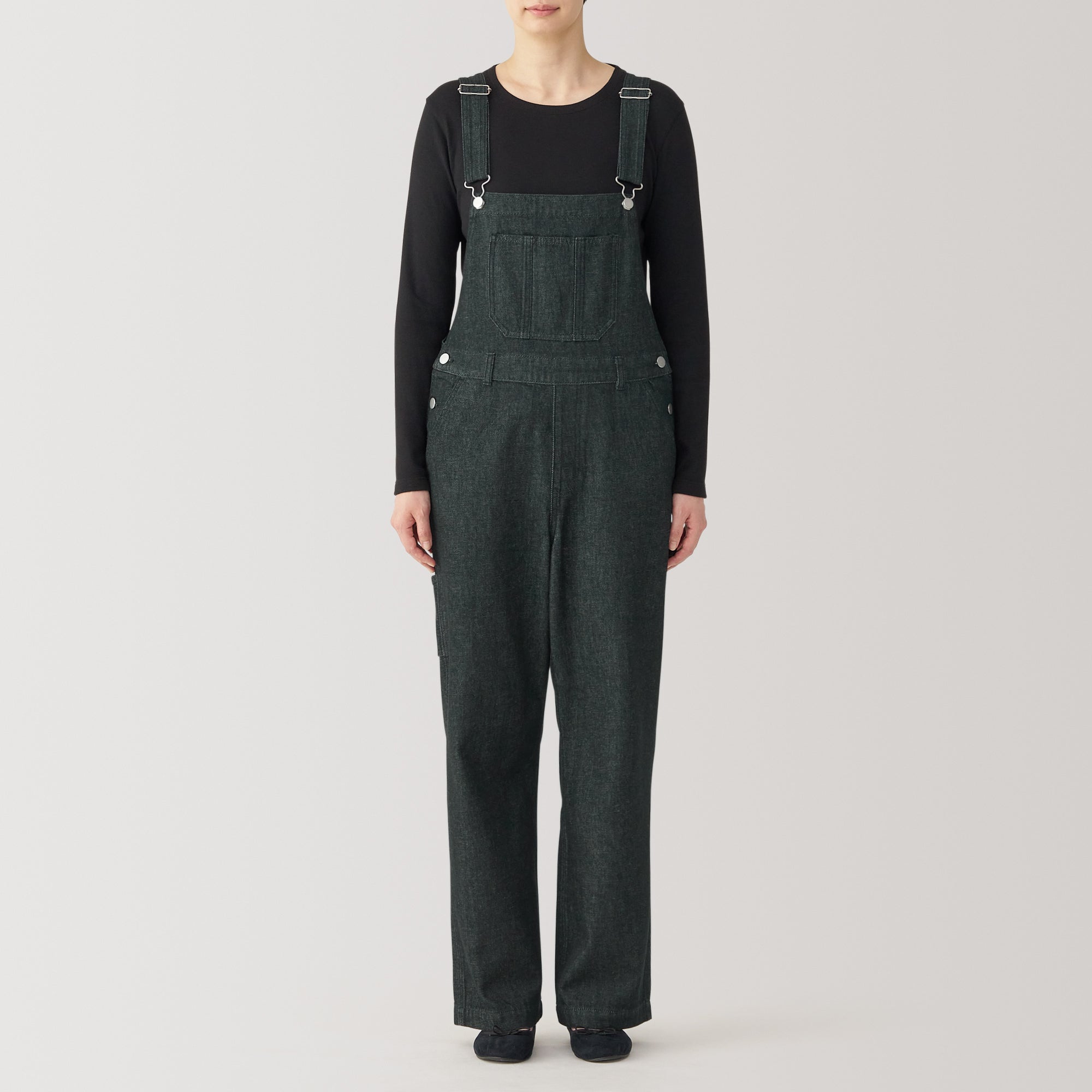 Women Kapok Blend Denim Overalls - Image 4