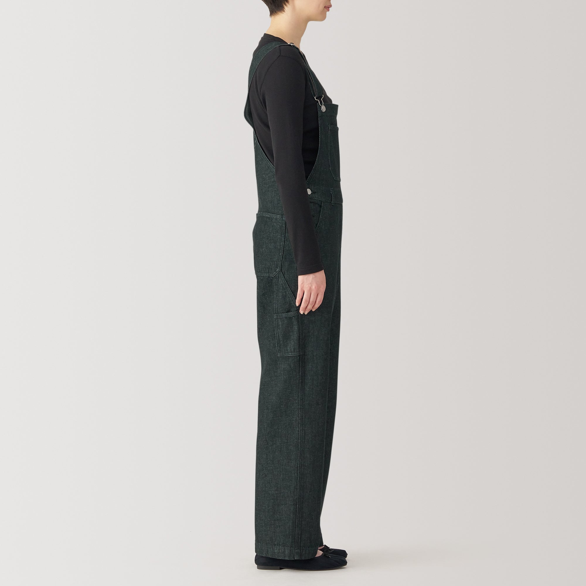 Women Kapok Blend Denim Overalls - Image 5