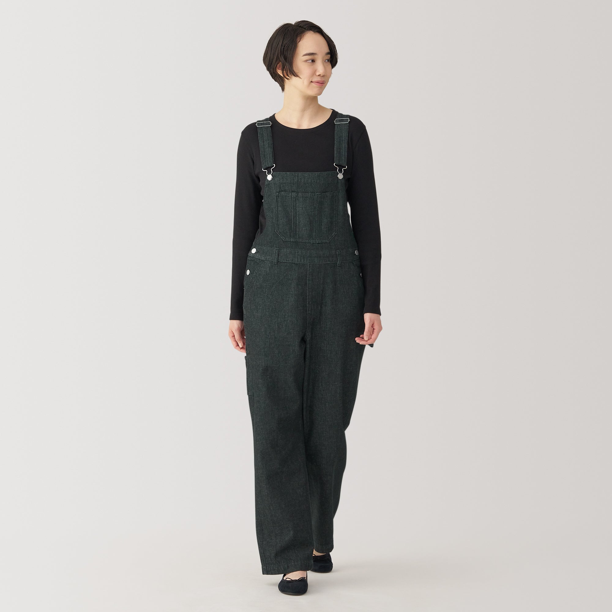 Women Kapok Blend Denim Overalls - Image 3