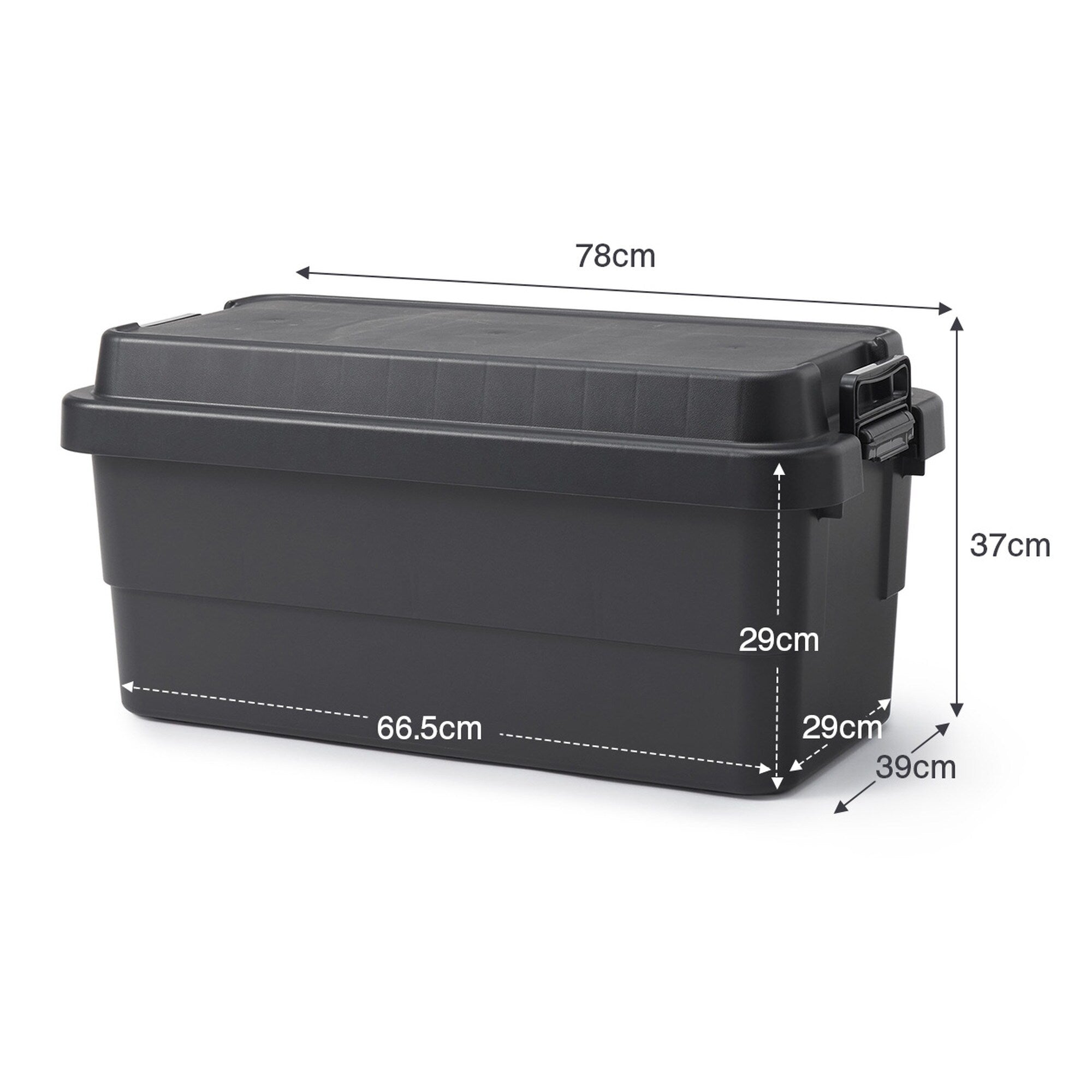 Heavy Duty Polypropylene Storage Box - Dark Gray - Extra Large 18.5 gal - Image 10
