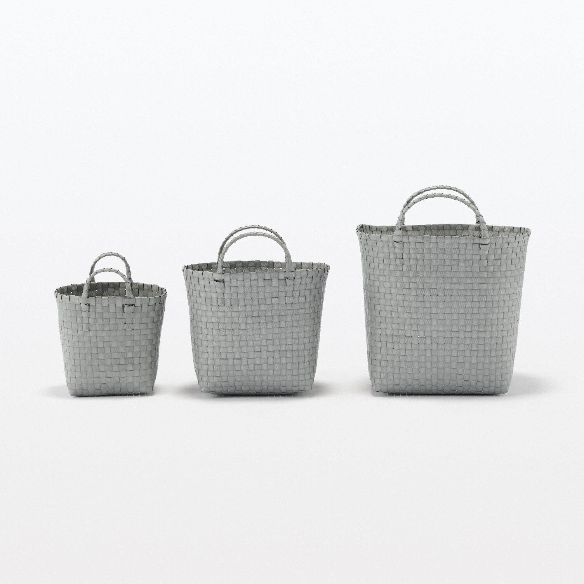 Recycled Polypropylene Strap Weave Basket - Gray - Large (dia. 15.7 x H12.6) - Image 7