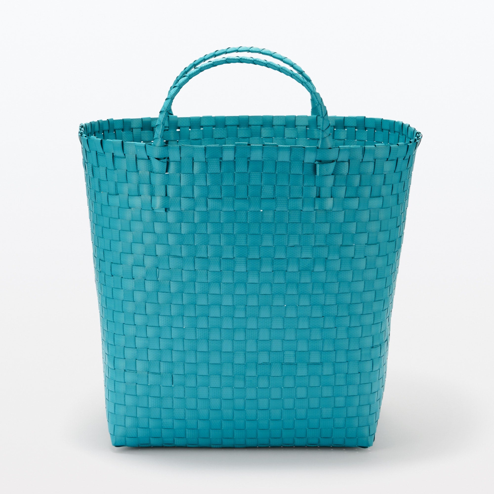 Recycled Polypropylene Strap Weave Basket - Blue - Large (dia. 15.7 x H12.6) - Image 2