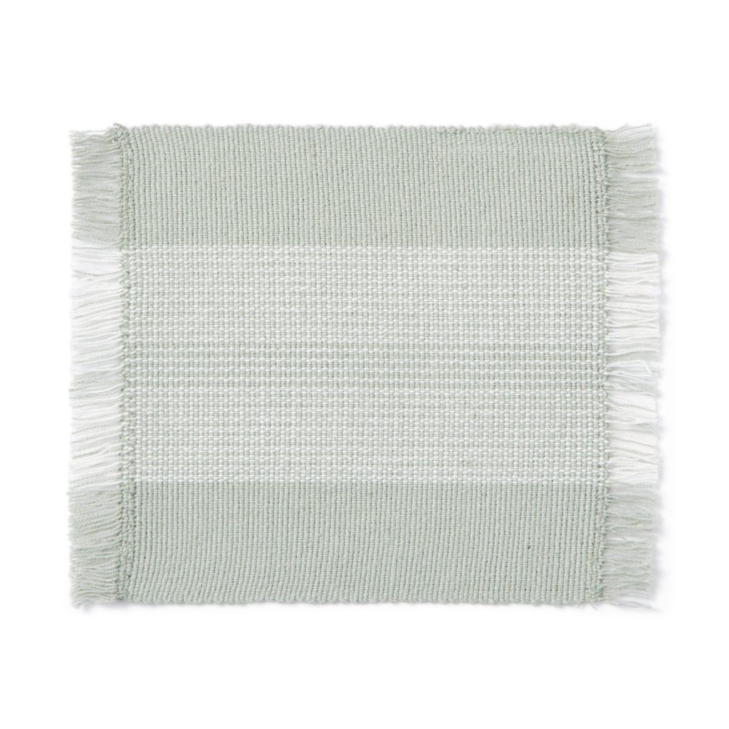 Indian Cotton Rib Coaster - Light Green