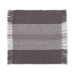 Indian Cotton Rib Coaster - Charcoal Grey