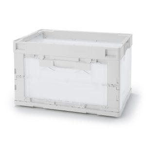 Polypropylene Translucent Folding Crate (52.8 Qt)