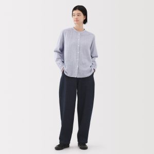 Kapok Blend Denim Wide Tapered Pants
