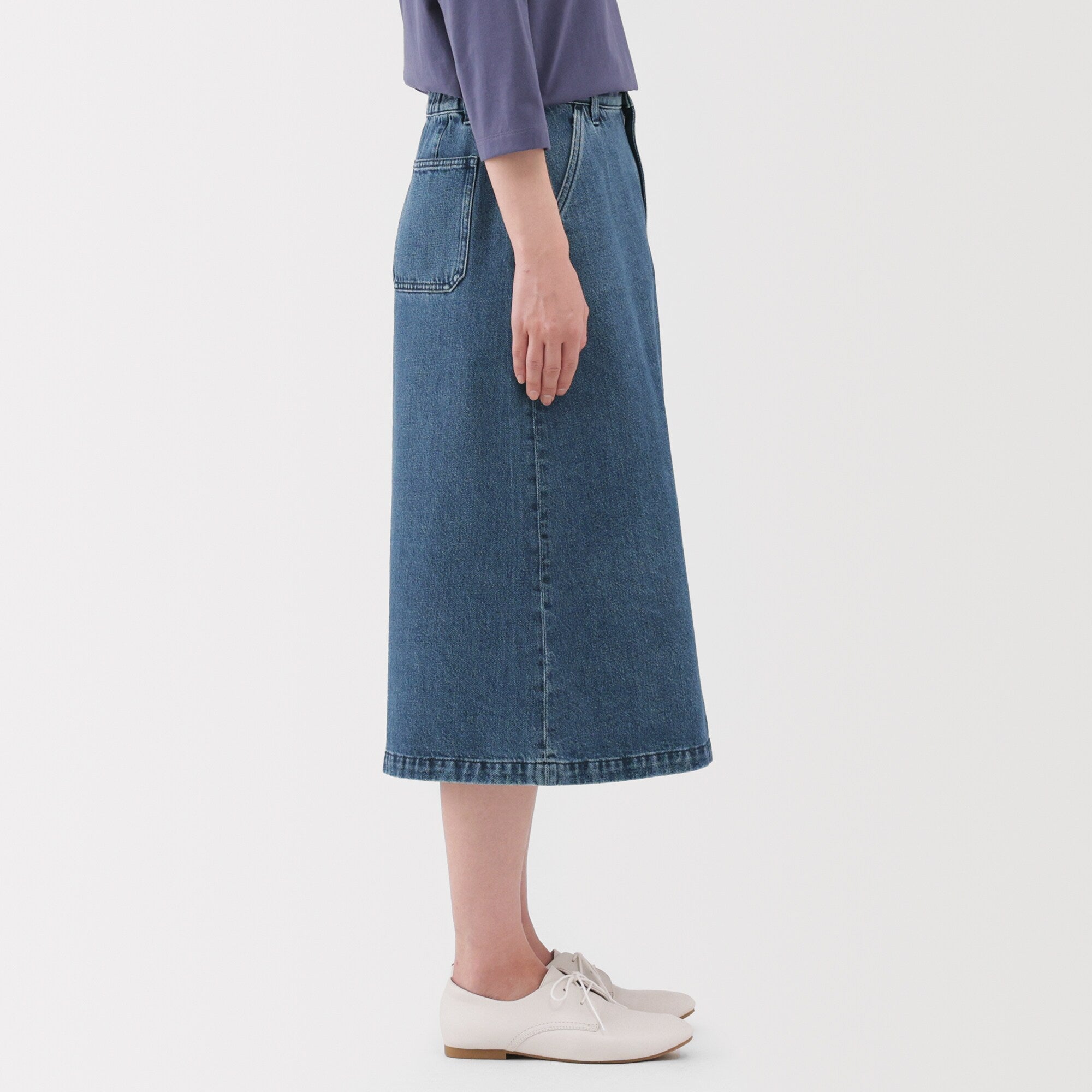 Kapok Blend Denim A-Line Skirt - Image 15