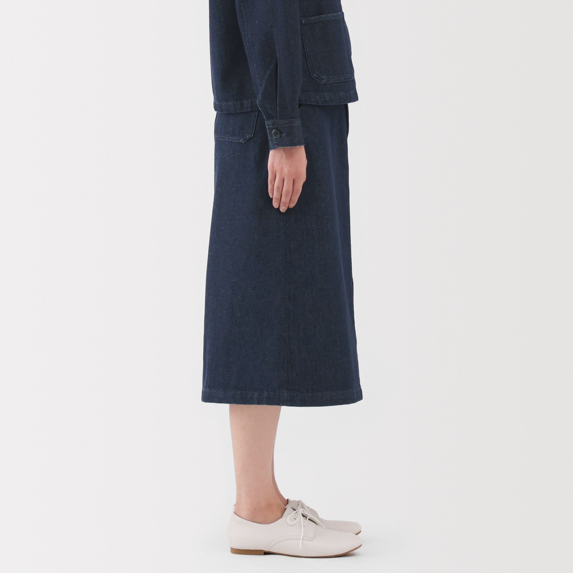 Kapok Blend Denim A-Line Skirt - Image 5